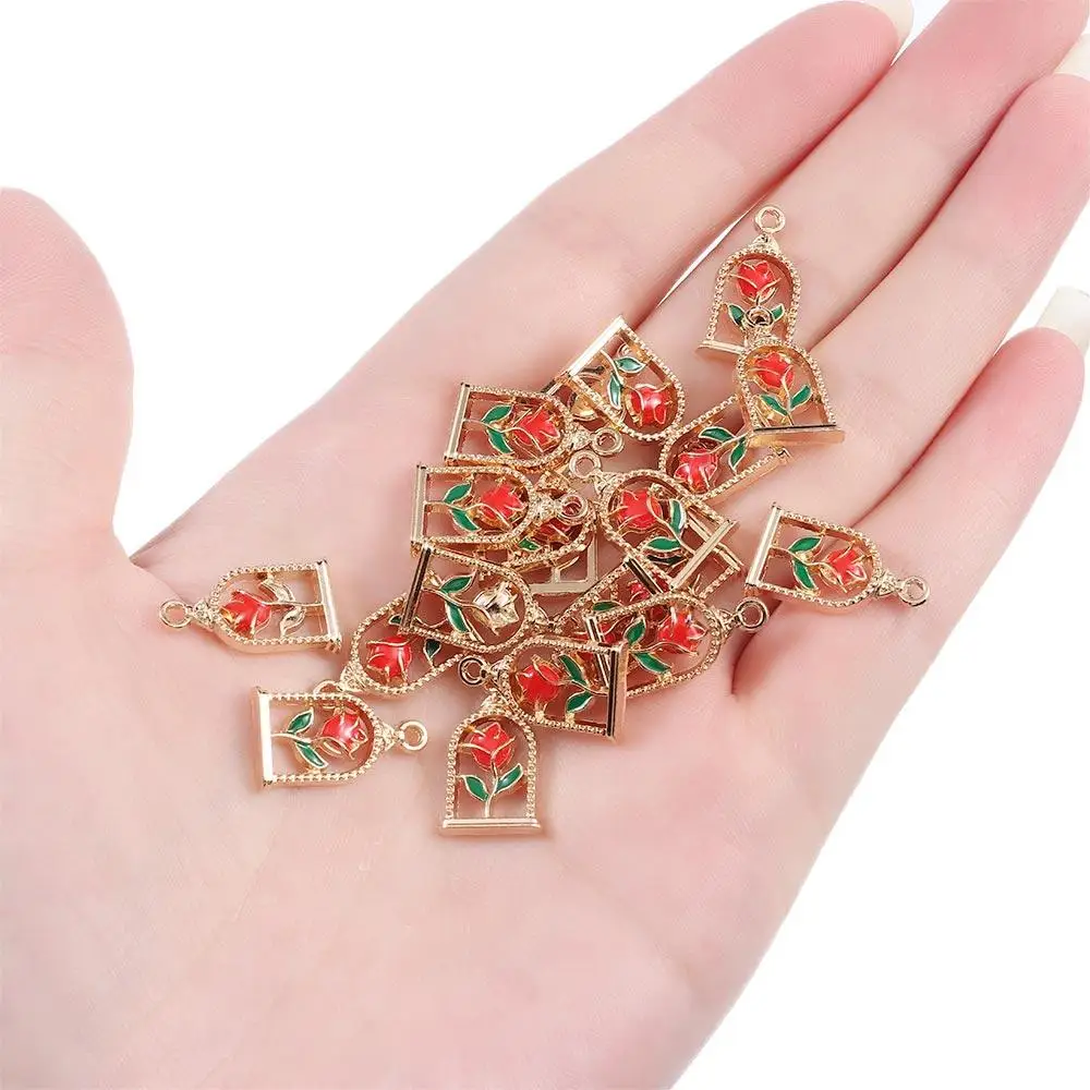 Bracelet Accessories Gold Rose Charms Rose Flower Flower Charms DIY Finding