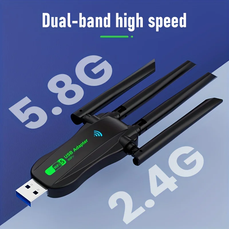 BT+WIFI wireless network card, wireless USB network card, 2-in-1 4.2+dual band WIFI 1300M, plug and play without driver