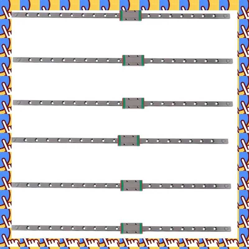 

A79I 6Pcs 9Mm Linear Guide Miniature Rail MGN9 400Mm Linear Rail And 6 Pcs MGN9H Miniature Rail Slider