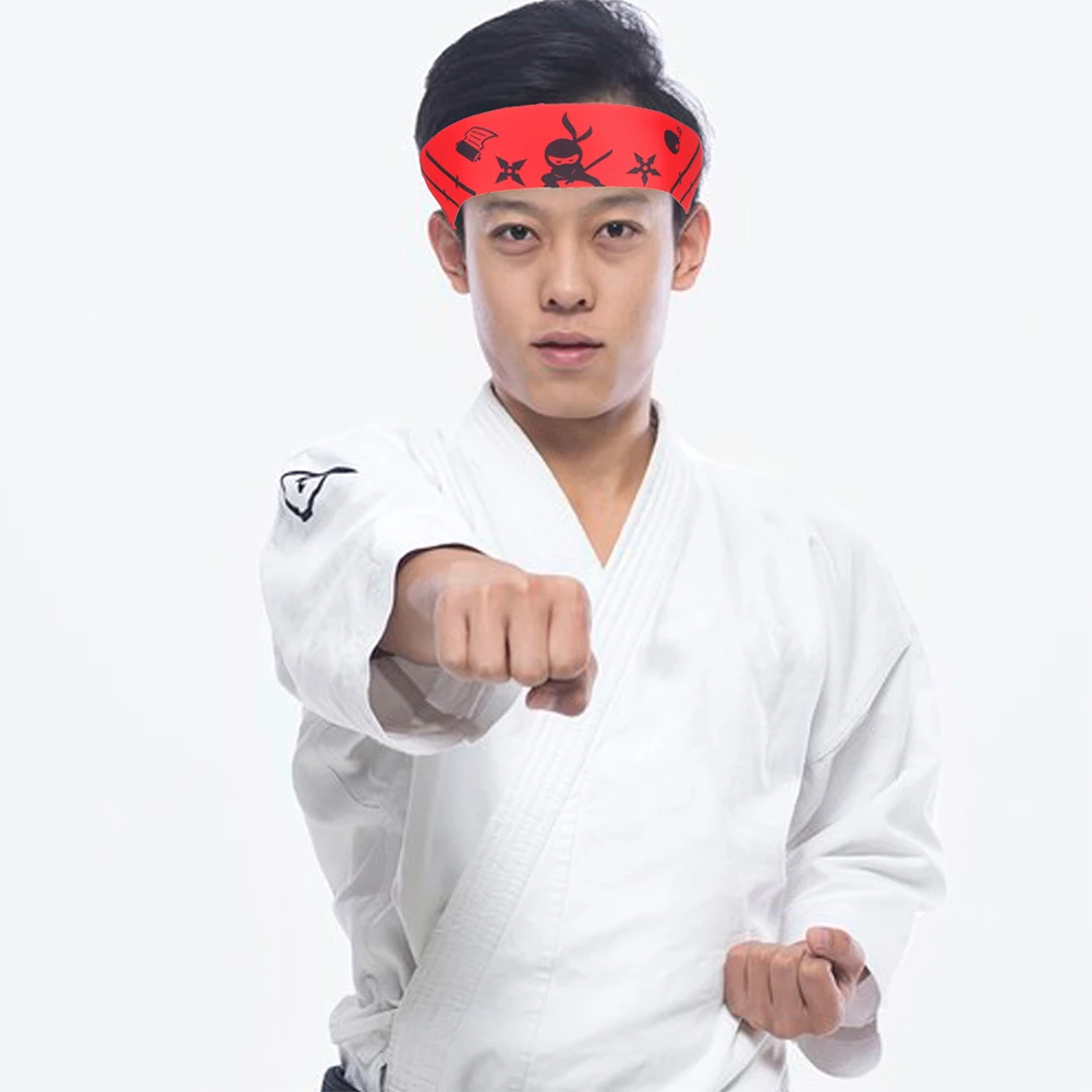 

2pcs Brown Ninja Hood Karate Headband Japanese Style Party Costume Headwear Sports Running Fitness Headband Men