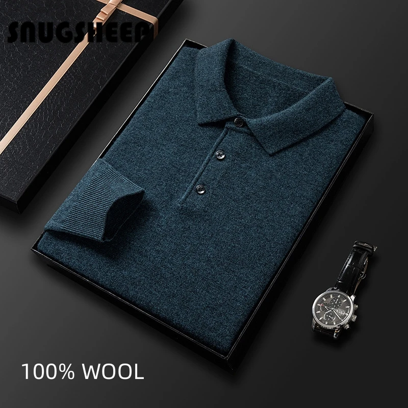 100 wool fashion polo sweater men top 2023 winter mens clothes sweaters clothing luxury korean vintage oversize knitted pullover