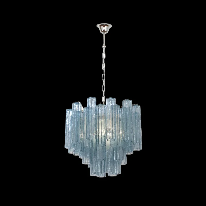 

Two-Tier Modern Crystal Ceiling Light 2026 Luxury Murano Luster Dimmable Gold Hardware Chandelier for Staircase Living Room