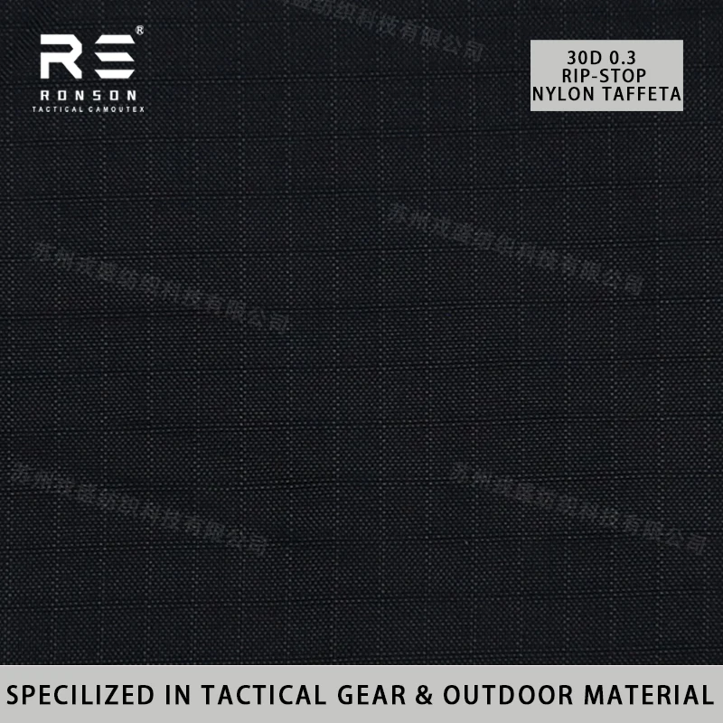 

Black Color 30D 320T Nylon Ripstop Spandex Fabric Full Dull Matt Light Weight Fabric for Clothing and Outdoor Durable Anti-tear