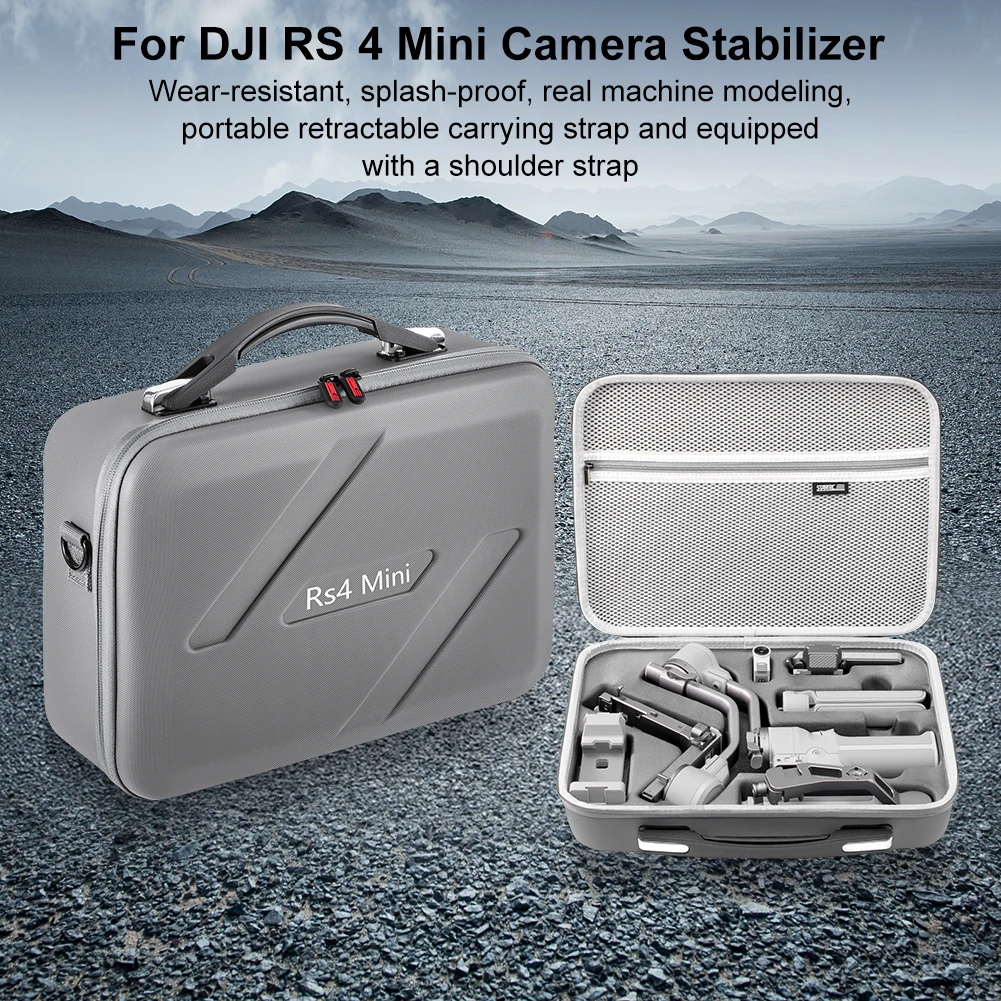 For DJI RS4 Mini Carrying Case PU Handbag Shockproof Protective Case Anti-Scratch Splashproof for DJI RS 4 Mini Accessories Case