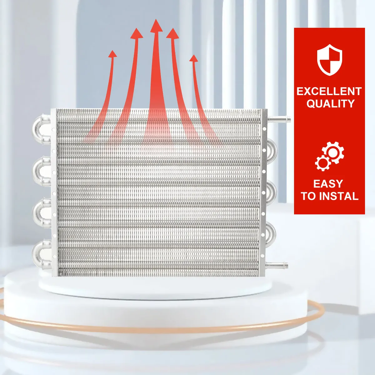 8-reihiger Ölkühler für Fernübertragung, Automobil-Klimaanlage, Rohrstil, Kondensator, Auspuffrohr, Kühler-Konverter-Set – Detail 12