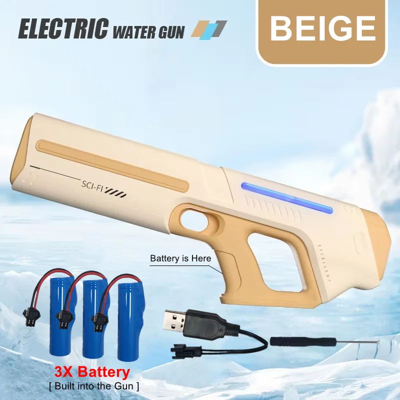 Elektrische Wasserpistolen für Erwachsene Leistungsstarke Automatische Saugwasserpistole Sommer-Pool-Outdoor-Spielzeug Geschenk