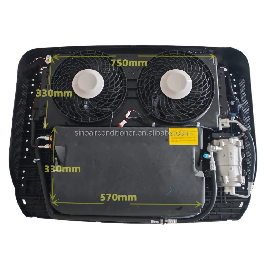 تكييف الهواء 12 فولت مروحة مزدوجة السيارات تهب النحاس المبخر فرش 24 فولت Rv مكيف الهواء 12 فولت مكيف الهواء