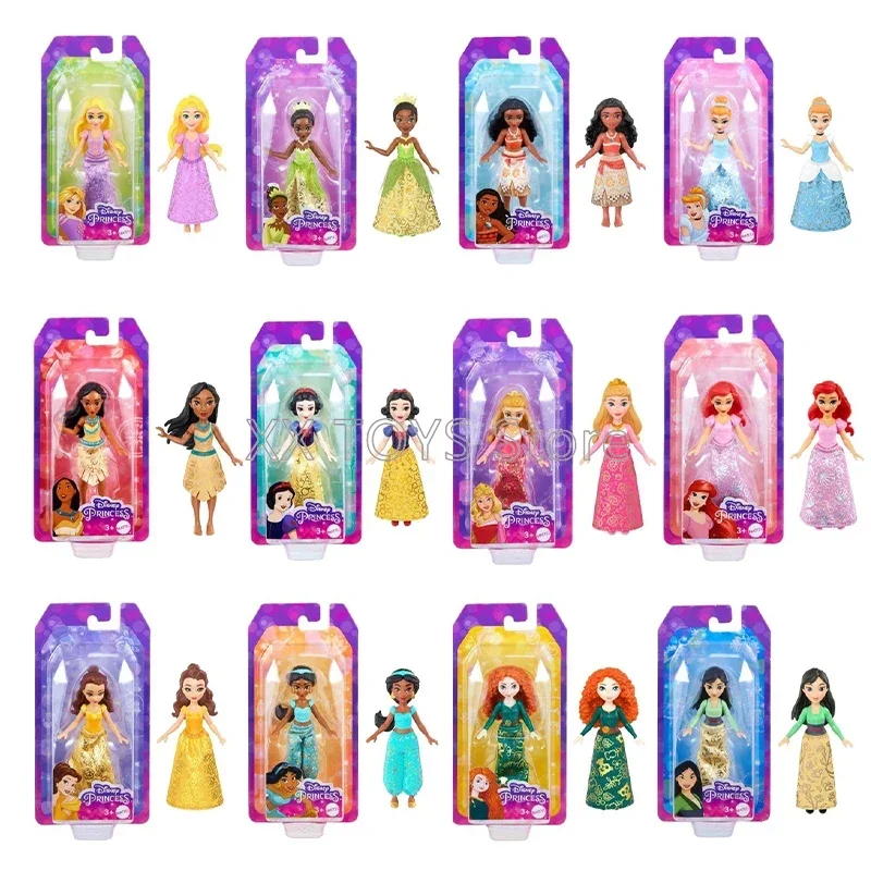 

Disney Princess Core Small Doll Series Rapunzel Ariel Snow White Princess Belle Movable Joint Dolls Collectible Ornaments Gifts