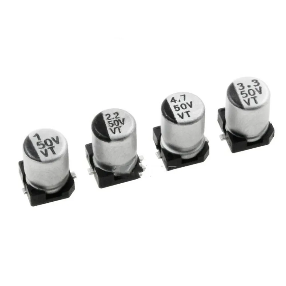 20PCS SMD Aluminum Electrolytic Capacitors of 16V 25V 50 V 1 2.2UF   3.3  4.7 10 22 100 UF 4/5 * 5.4 MM 4/5 X 5. 4