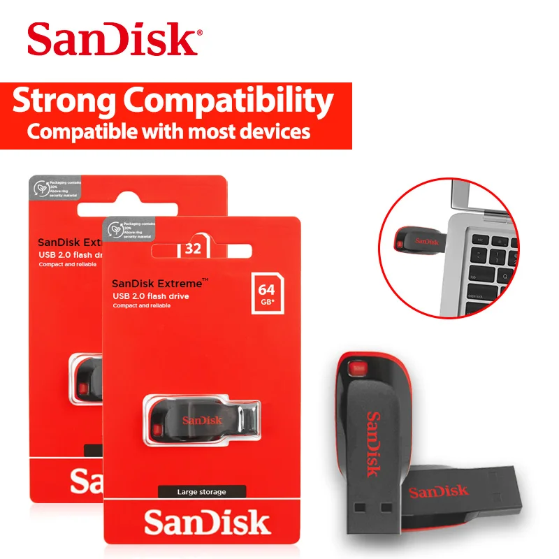 Original SanDisk USB 2.0 Pendrive Ultra Shift Flash Drive 128GB 64GB 32GB 16GB USB Pen Drive Memory Stick Car U Disk