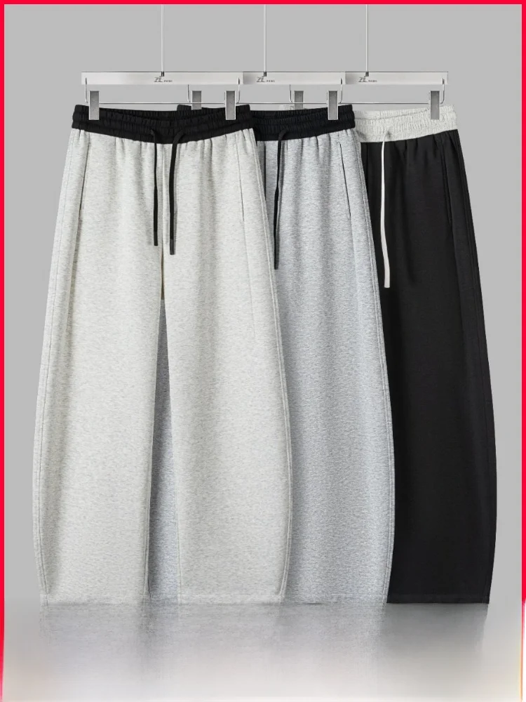 

Comfortable Elastic Waist Commuter Men's Casual Pants Spring Faion Color Blo Straight Leg Cotton Blend Breathable