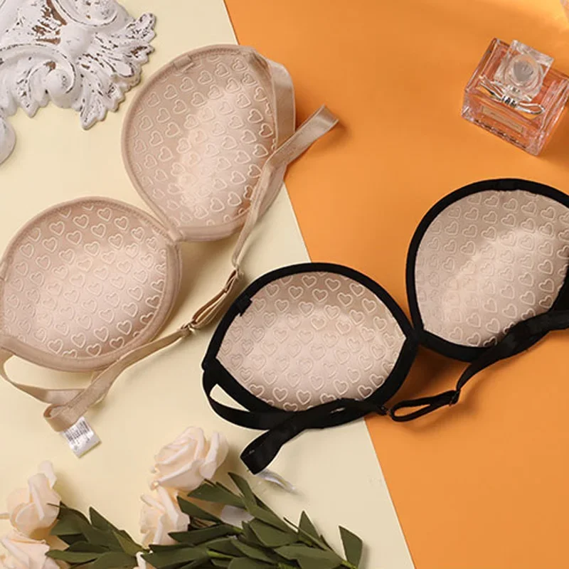 Sexy Women Strapless Bra Romantic Temptation Push Up Invisible Bralette Non-slip Breast Backless Brassiere Lingerie Tops