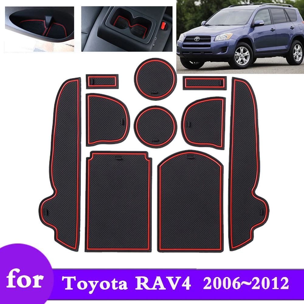 

Anti-slip Rubber Mat Groove for Toyota RAV4 XA30 Vanguard 2006~2012 2008 2009 2010 2011 Gate Slot Hole Car Stickers Accessories