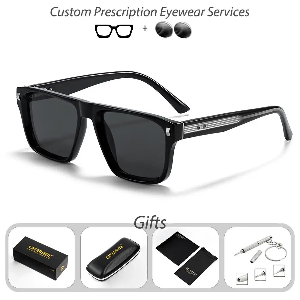 CATERSIDE Neue Retro Herren-Korrektionsbrille mit quadratischen Gläsern, optische Sonnenbrille für Damen, Myopie, Weitsichtigkeit, modische Brille – Detail 6