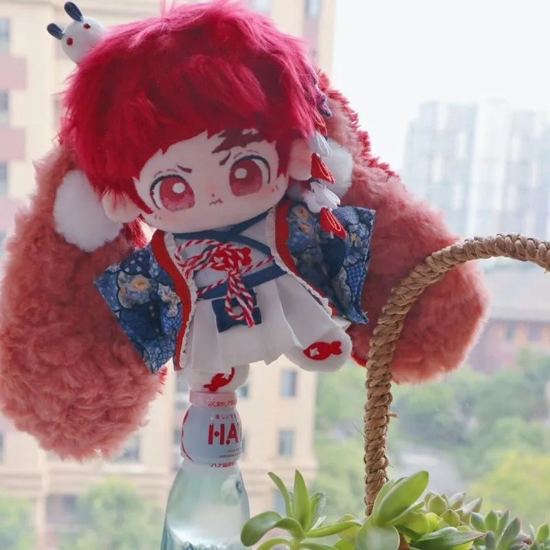Kamado Tanjirou Attributes Plush Doll Body 20cm Dress Up Clothes Cotton Stuffed Toys Cosplay Figures Plushie Anime Birthday Gift