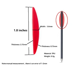 50 Uds paletas de flecha paletas de TPU de 1,8/2 pulgadas accesorios de caza 7 colores adecuados para flechas de 6,25/7,5 pulgadas