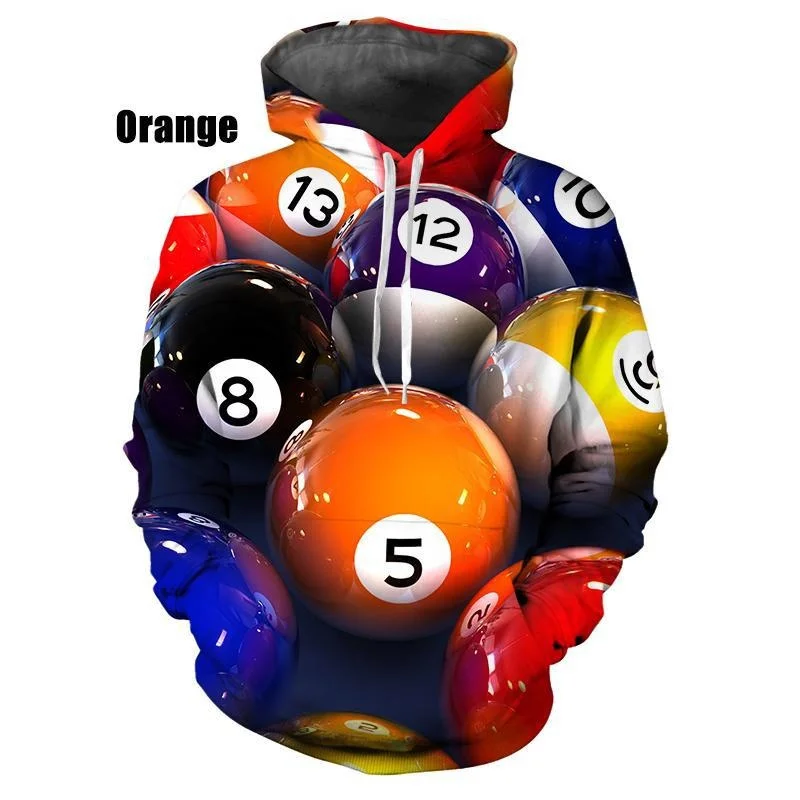 Fashion Pool Balls Billiards Graphic Hoodie for Men Clothing 3D Print Casual 2023 New in Hoodies & Sweatshirts Unisex Pullovers