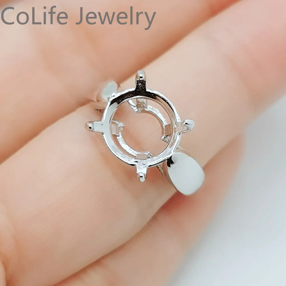 

11mm Round Gemstone Ring Setting 925 Silver Ring Setting with 3 Layers 18K Gold Plating Wholesale Jewelry DIY Supplier