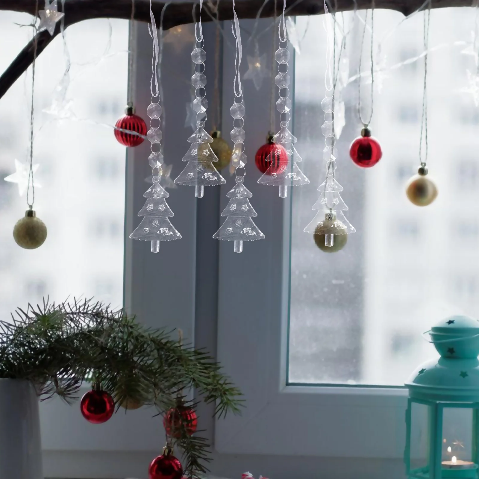 

10Pcs Christmas Tree Shape Hanging Ornaments Sturdy Xmas Tree Pendants Xmas Party Decor Home Wall Hanging Decoration