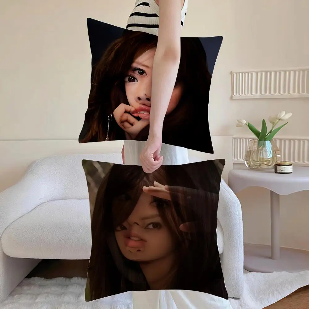 Keiko Kitagawa Actor Cushion Cover Anti-dustmite Pillowcase Invisible zipper silky short plush Sofa cushion cover
