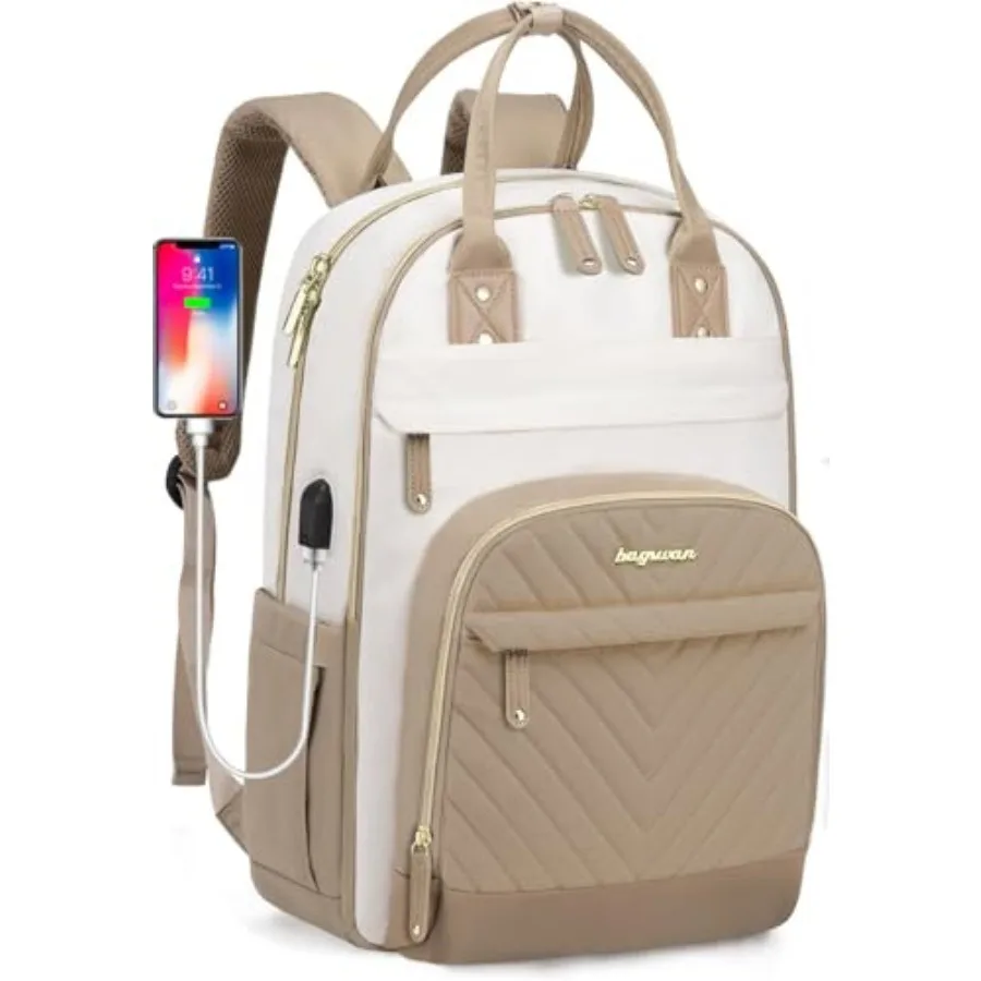 

laptop backpack for Women - Work Bags Travel Backpack with USB Charger College Bookbag Waterproof Business Computer Backpack An