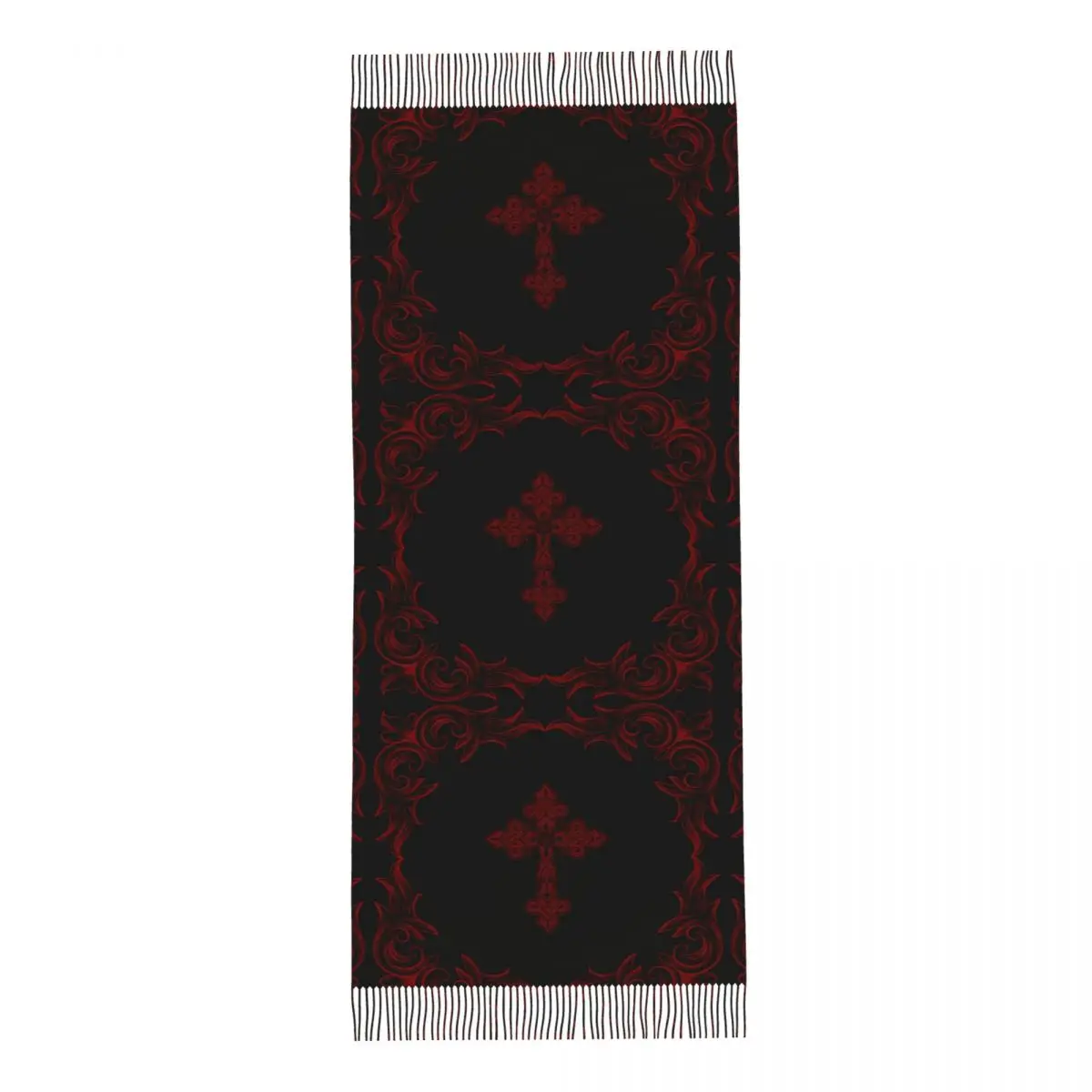 Gothic Vampire Halloween Haunted Mansion Scarf Tassel Scarves for Women Soft Warm Shawls and Wraps Large Fall Winter Shawl Wrap
