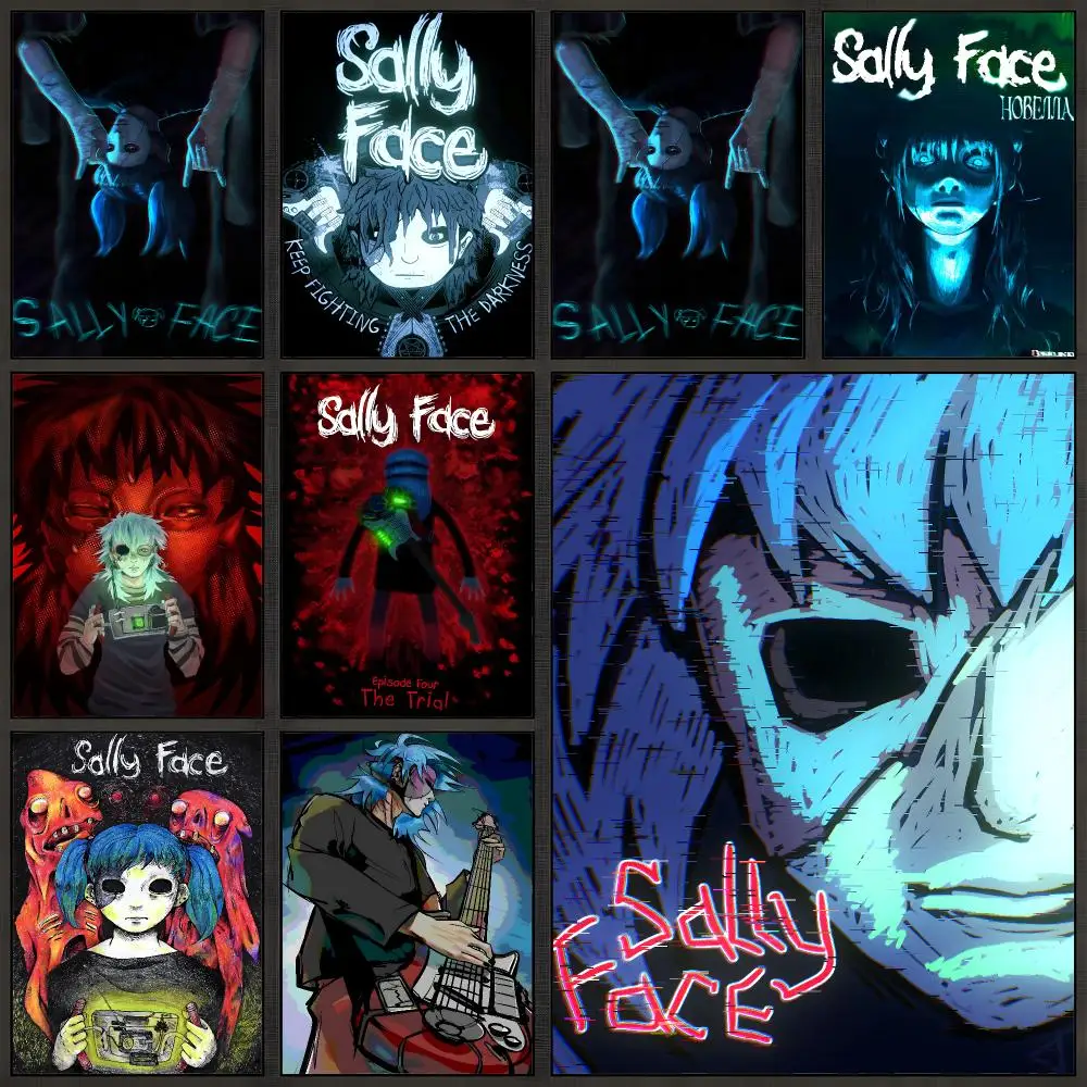 Game Sally Face Sal Fisher Indie Poster Peel And Stick Wall Art PP Waterproof HD Bedroom Living Room Home Decor Gift