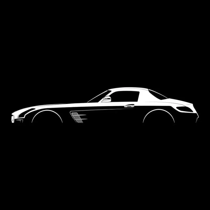 SLS AMG GT (C197/R197) Silhouette 2024 Men T Shirt Casual Racing Car fans Logo Enthusiast T-shirt Graphic Summer Short Sleeves 1