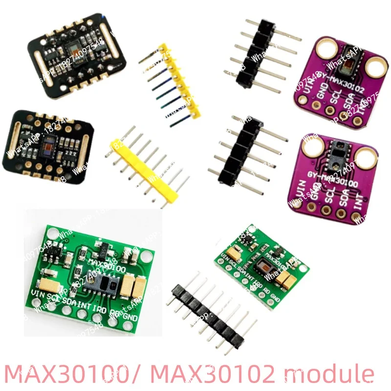 2Pcs MAX30100 MAX30102 Heart Rate Pulse Oximeter Sensor Module I2C Wrist Blood Oxygen Heartbeat Detection Sensor Breakout Board