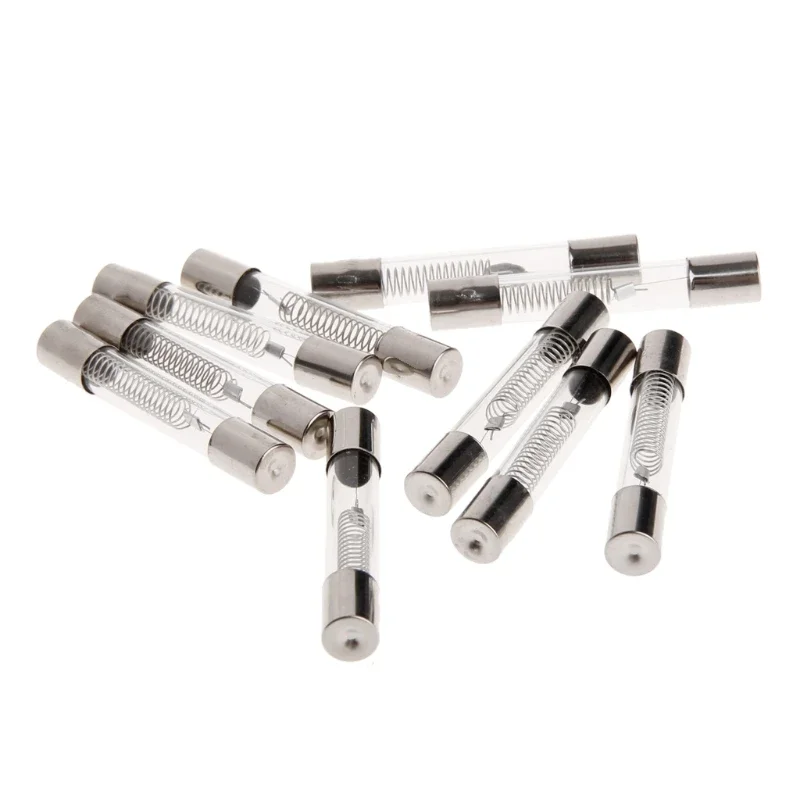 10 Pcs Microwave Oven Fuses Tubes 5KV 0.8A 800MA Microwave Quick Blow Glas Tube Replacement Parts