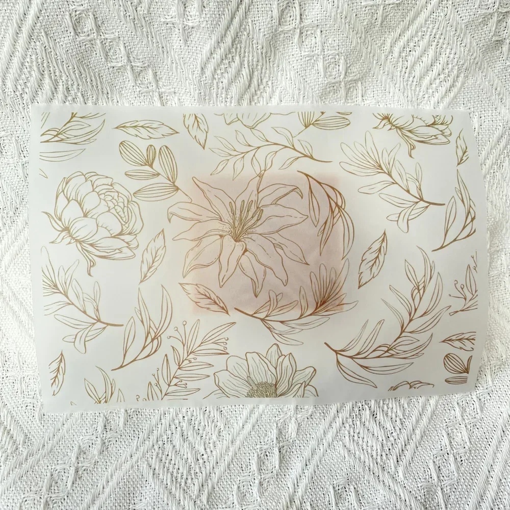 Lily Floral Print 80% przezroczysty papier Ręcznie robiony papier do pakowania mydła Papier woskowy Przyjazny dla środowiska papier do pakowania