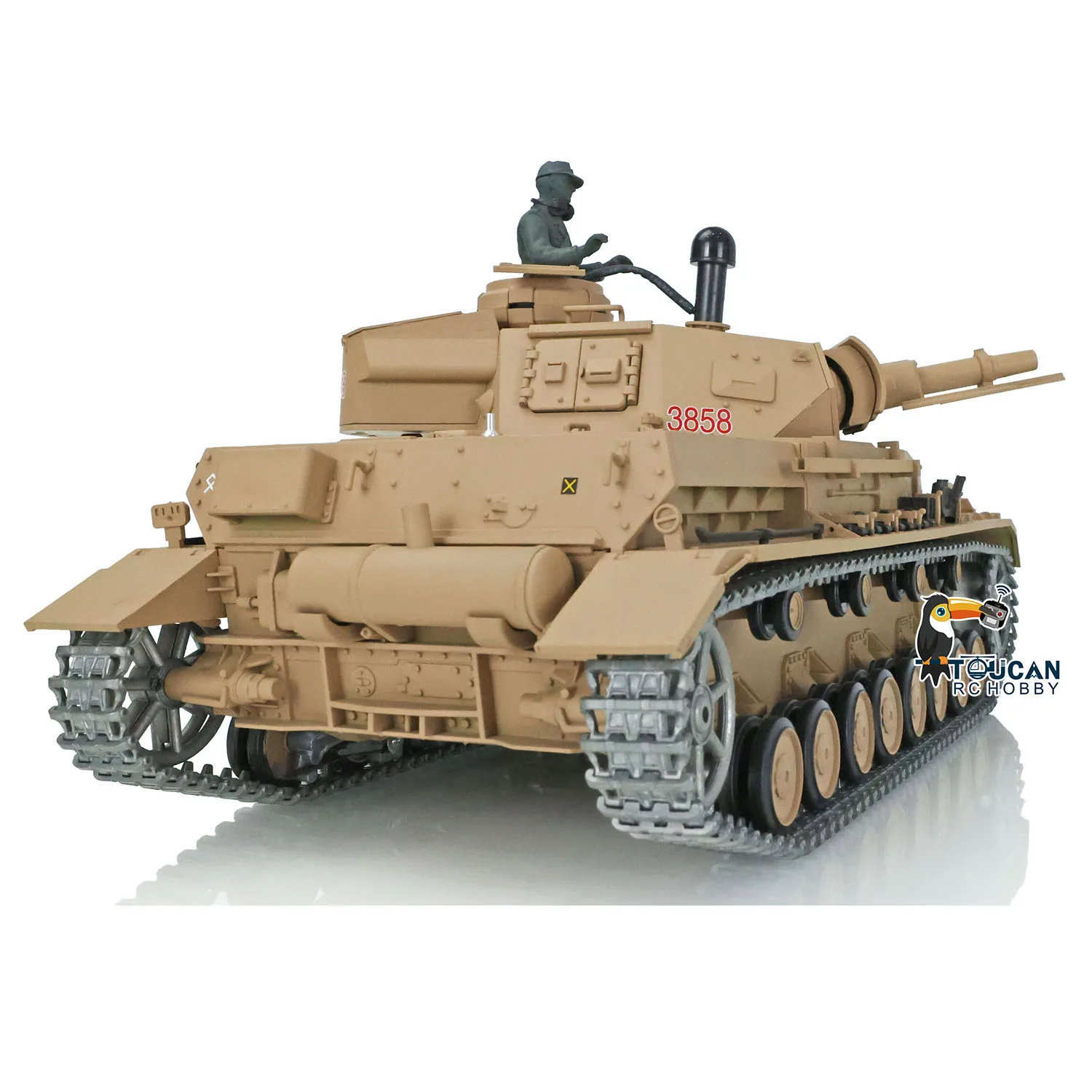 

FPV Heng Long Ready to Run Vehicle 1/16 Scale 7.0 Upgraded Ver Panzer IV F RTR RC Tank 3858 360° Turret TH17384 Army Toys Smoke