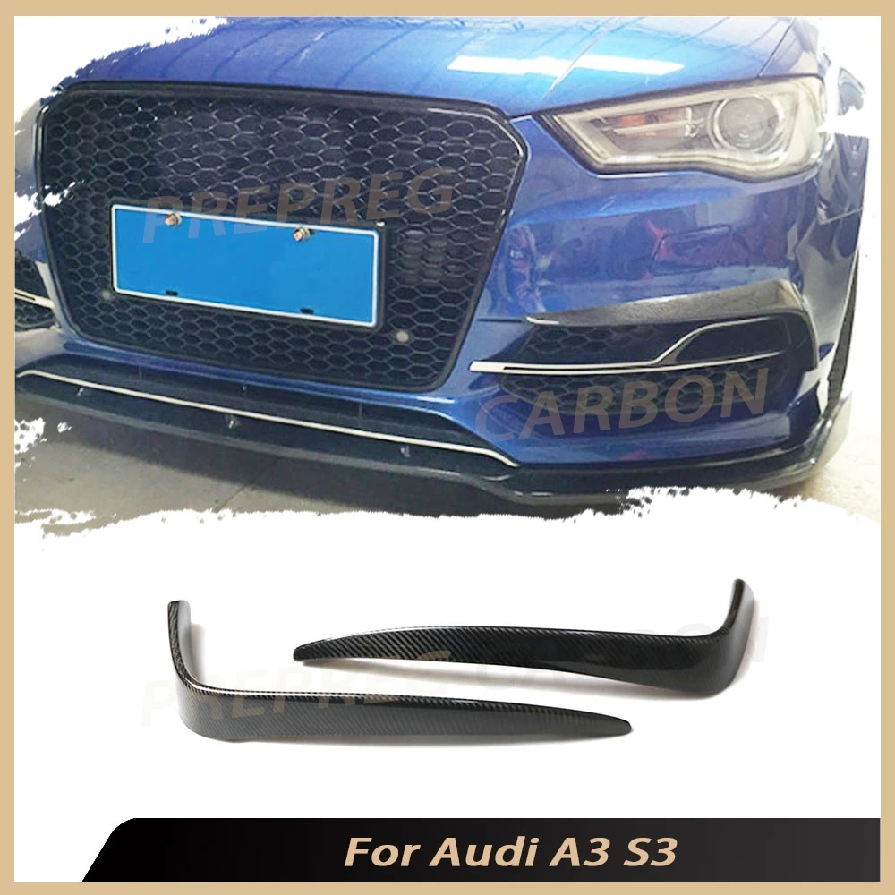 

Real Carbon Fiber for Audi A3 S3 Sedan 2013-2016 Front Fog Light Eyelids Frame Foglamp Eyebrows Trims Cover Protector Trims
