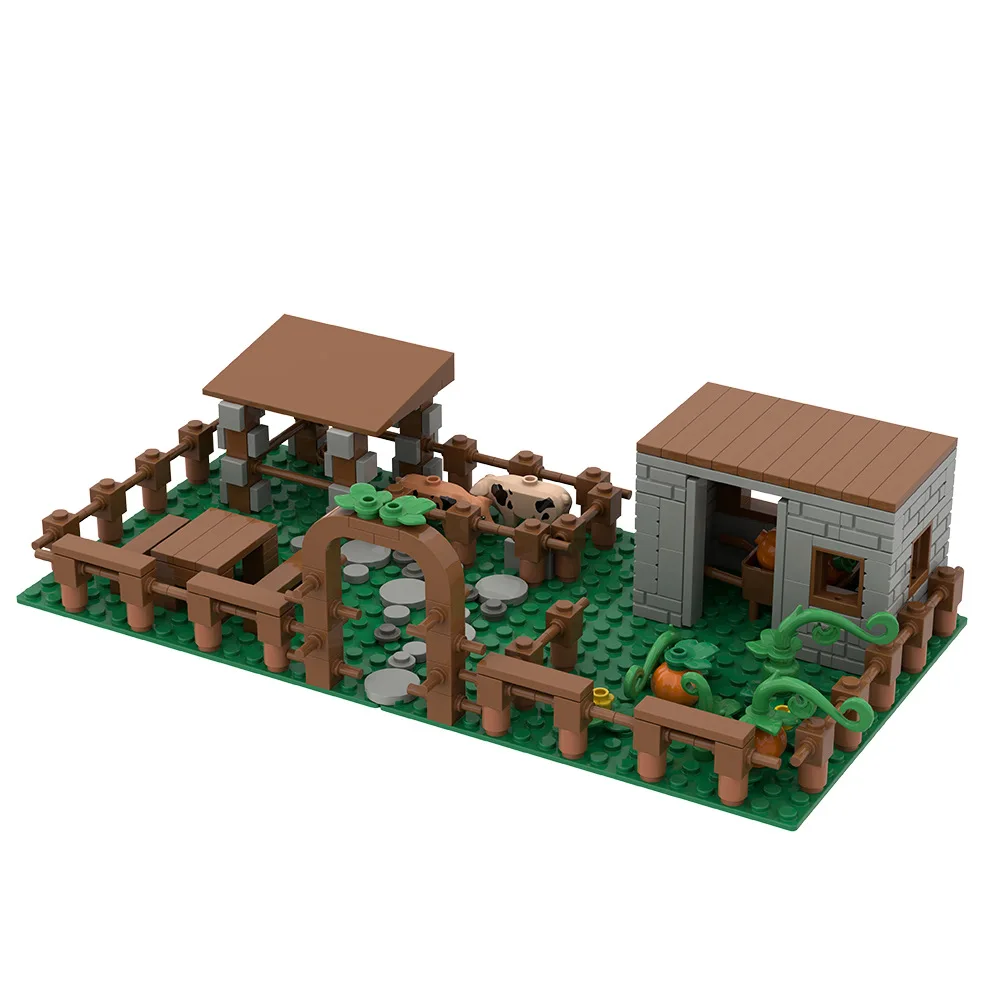 Farm Planting Houses Moc Building Block Assembled Farm Scene Vegetable Garden /Animal Education DIY Toys Small Bricks Kids Gifts
