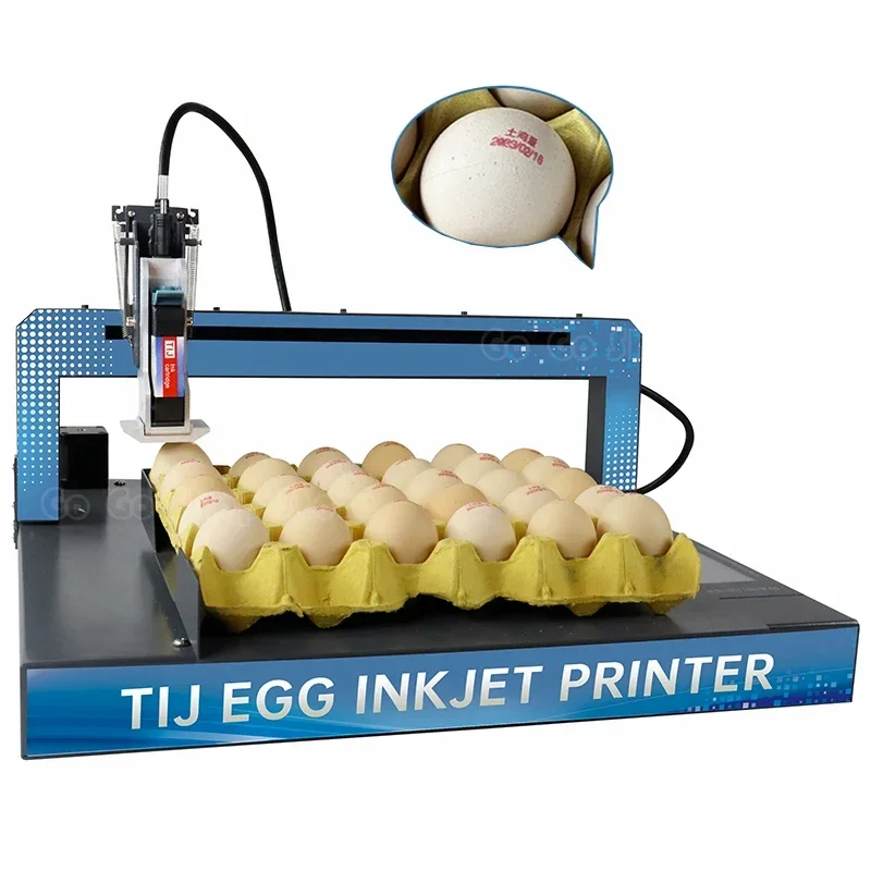 Automatic Egg Printer Eggs Tray Inkjet Printing Machine Batch Code Date Logo Hen Duck Pigeon Eggs Marking Stamping Equipment