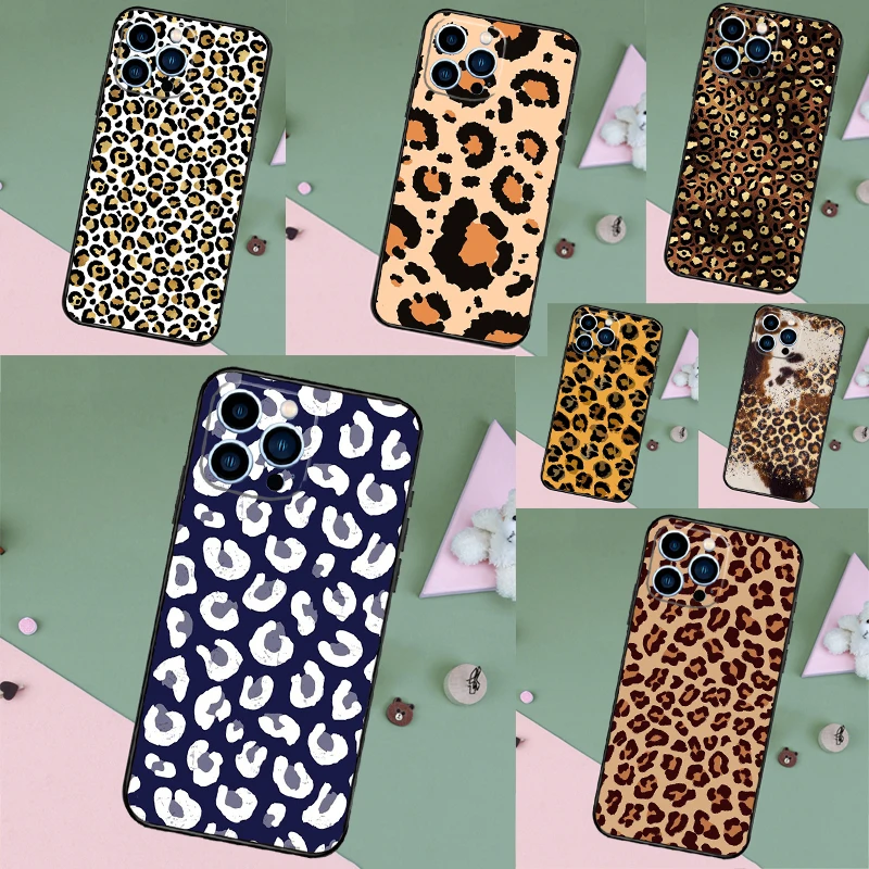 Luxury Leopard Case For iPhone 17 Air 16 15 14 13 11 12 Pro Max Plus 12 13 Mini 16e 17 Pro Max Back Cover