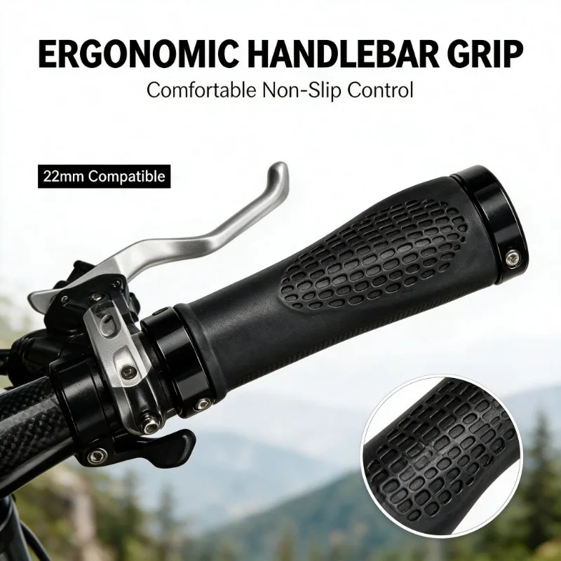 2Pcs Ergonomic Bicycle Grips Lock-On Anti-Slip Rubber Handlebar Grips for MTB Road Bike 22.2mm Cycling Accessories