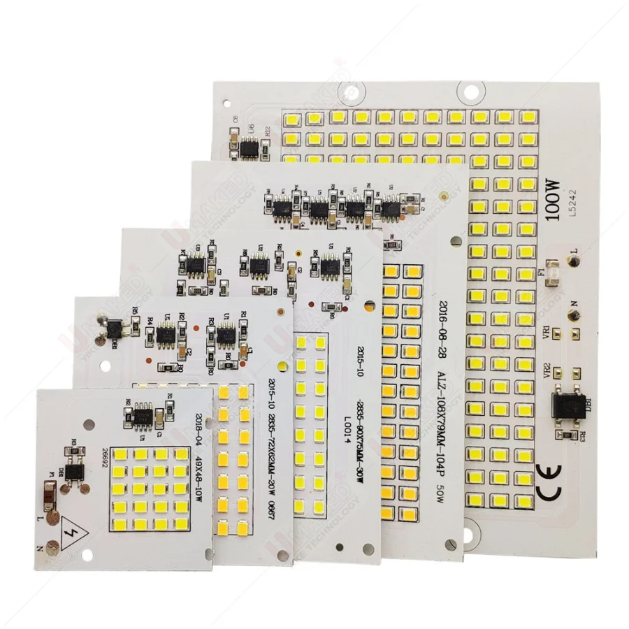 Светодиодный прожектор 220 В 10 шт., бесдрайверная алюминиевая печатная плата со встроенным IC драйвером для светодиодной уличной лампы «сделай сам» 10/20/30/50 Вт
