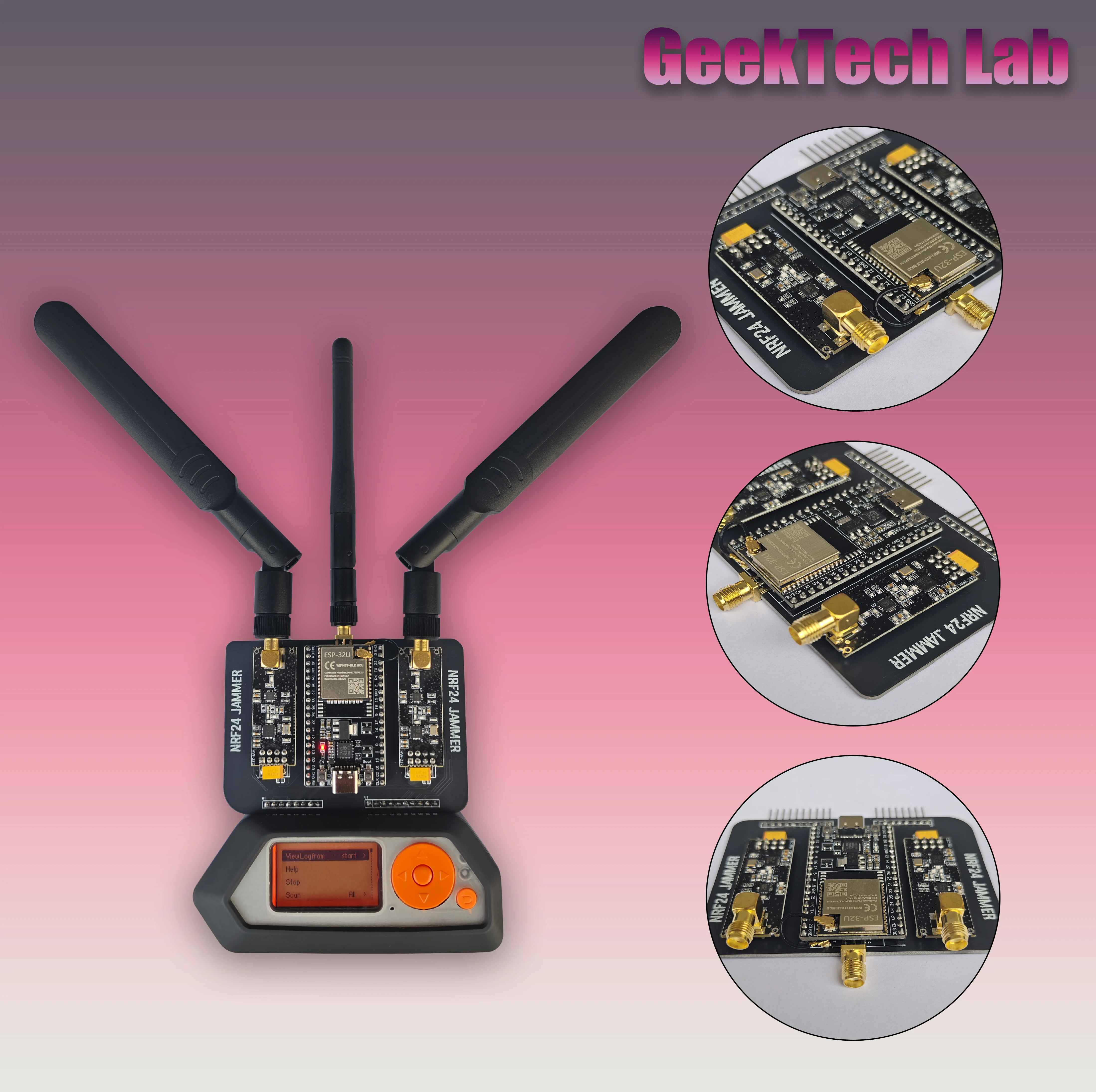 

Новый модуль ESP32 + NRF24L01 PA LNA 2.4GHz для Flipper Zero, улучшенная антенна, поддержка блокировки Bluetooth-сигнала, плата для разработки.