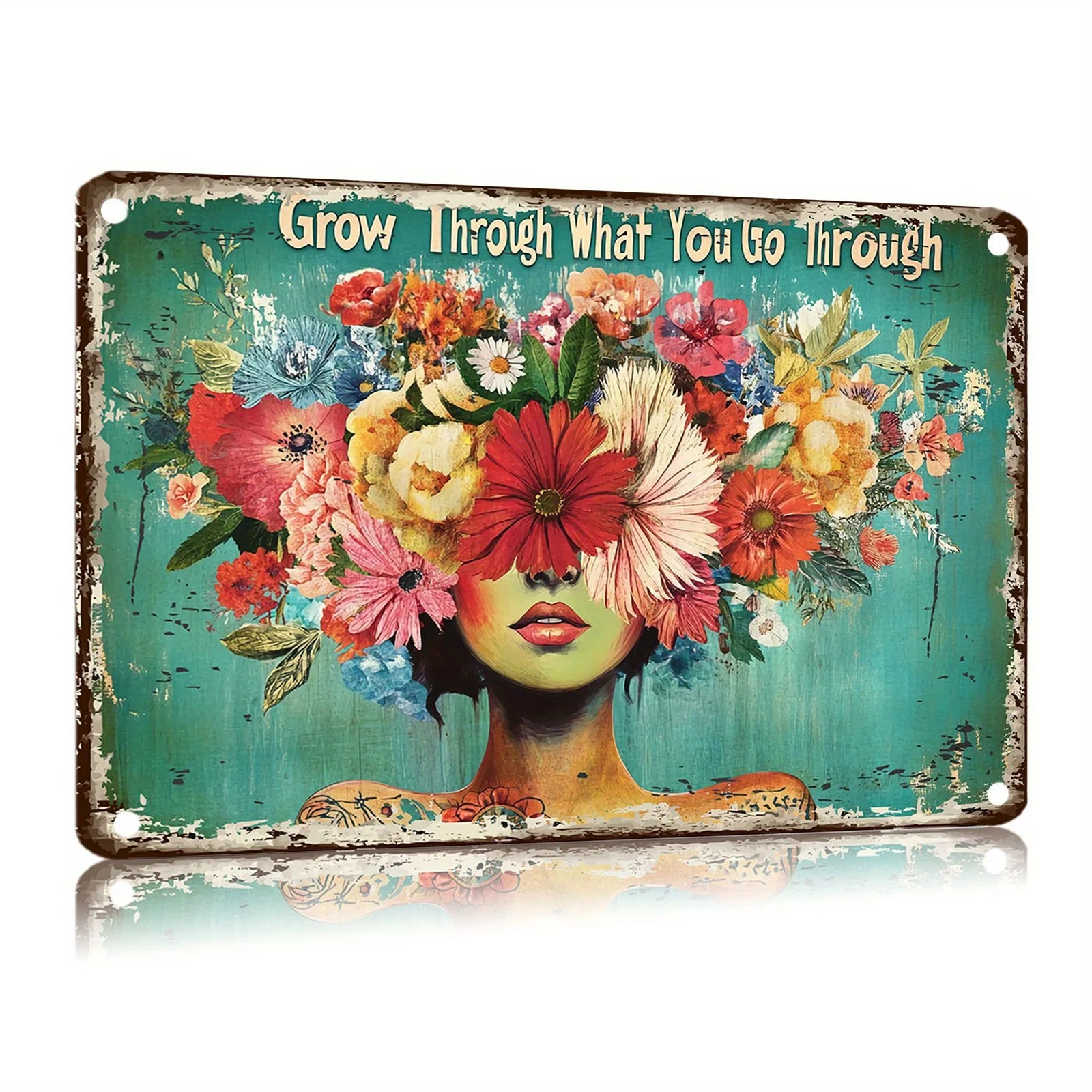 Metal Sign Measuring That Encourages Personal Growth Through Challenges, Rustic Farmhouse Wall Art Is Suitable for Both Indoor