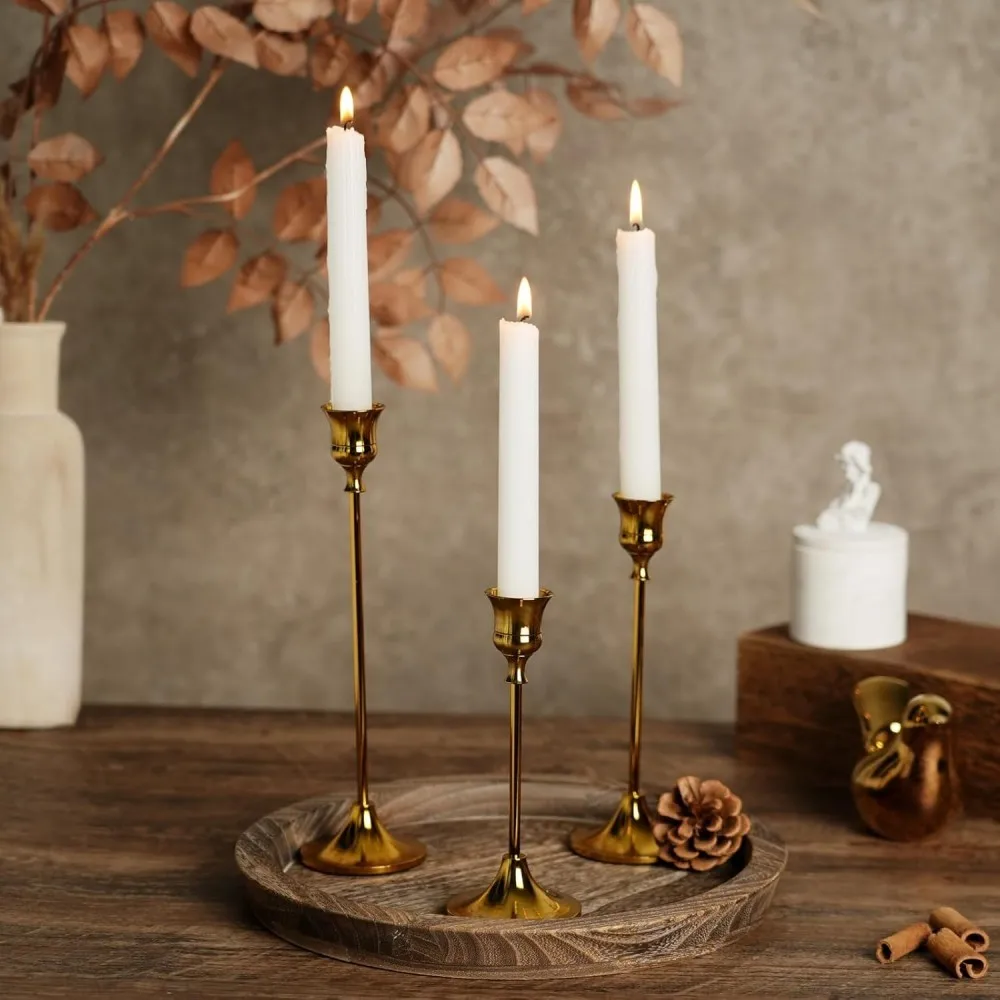 3pcs/set Candle Holders Vintage Candlestick for Party Wedding Decoration Anniversary Europe Style Old Ornaments for Home Hotel