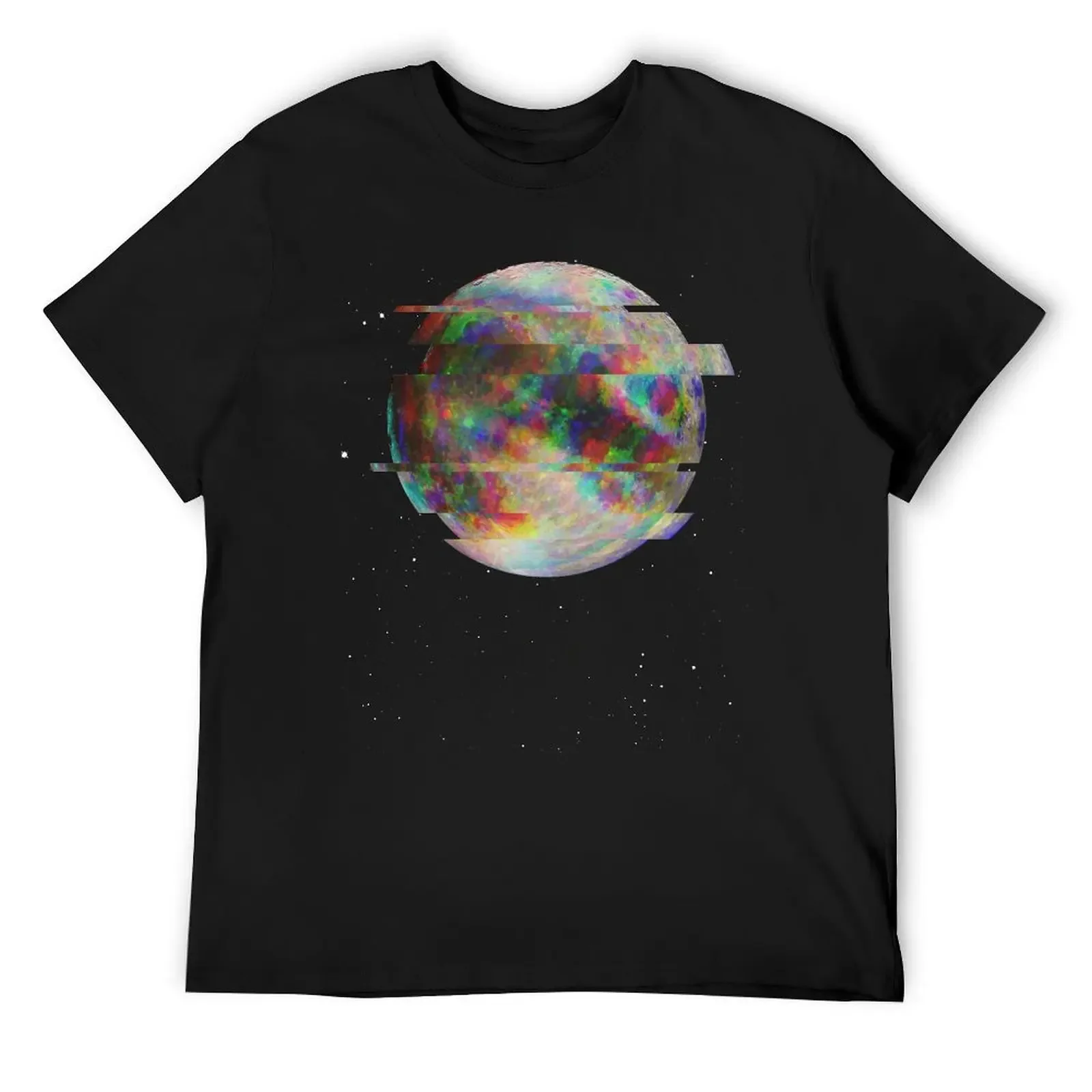

Футболка Glitched Moon, футболки большого размера, эстетичная одежда, футболка с рисунком, винтажная мужская одежда