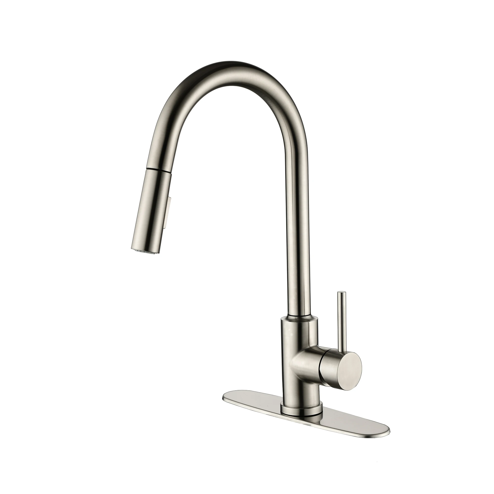 Single handle high arc pull-out kitchen faucet,With pull-down sprayer,Multifunctional setting,Sleek Design