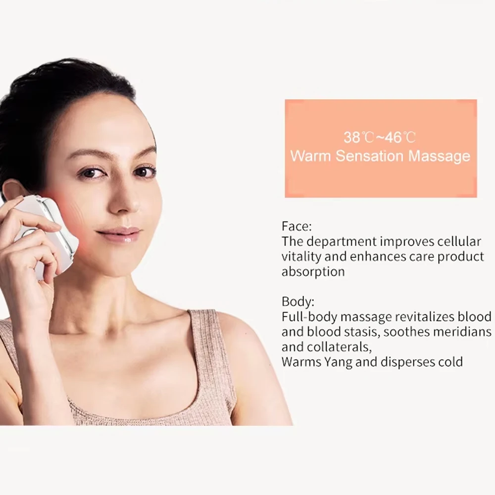 Masseur électrique Guasha EMS, dispositifs de Lifting du visage, Anti-âge, élimine l'œdème, raffermissement de la peau, raclage thermique, soins de beauté