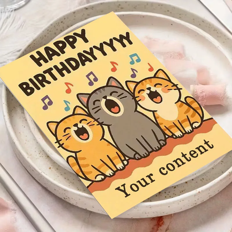 2/4/8 pezzi Carte con nome e compleanno personalizzate (per compleanni, battesimi, inviti per feste)