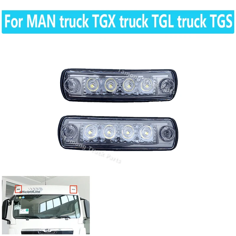 1 PCS 24v 4led Sunvisor Lamp Clear Yellow For MAN TGA TGL TGM TGX TGS Led Sunvisor Marker Lamp 81252606121