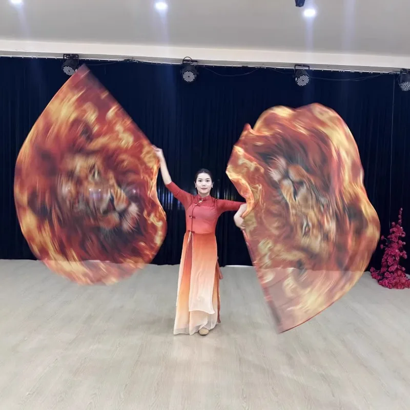 

Флаг для поклонения с изображением огненного льва, реквизит для хороводных танцев, большой баннер для сценических выступлений