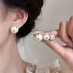 French Polka Dot Pearl Earrings for Women - 2024 High-End Unique Jewelry.