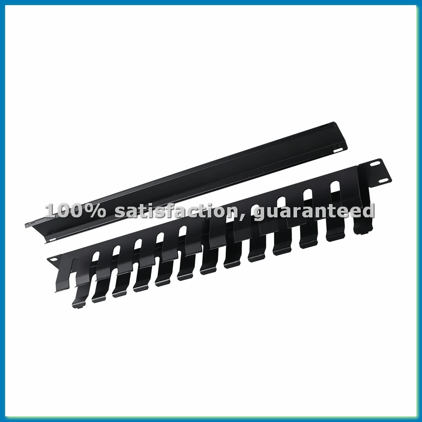 

Горизонтальный органайзер для кабелей 1U для серверной стойки 19 дюймов, металлический кабельный канал на 12 слотов с крышкой - A12I