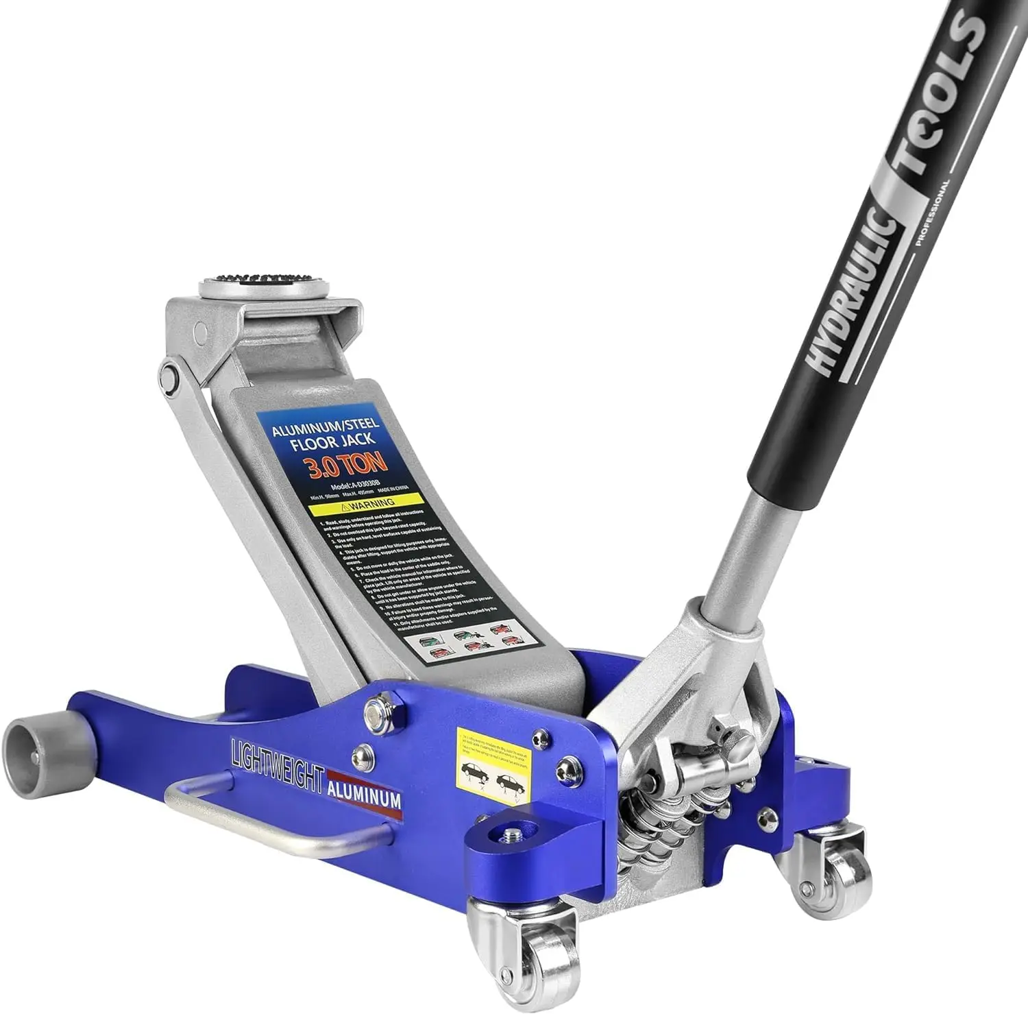 

3 Ton Low Profile Floor Jack, Heavy Duty Floor Jack with Dual Pistons Quick Lift Pump, Steel Car Jack Adjustable Height 3.86"-19